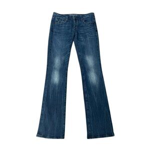 ReRock For Express Jeans Bootcut Embroidered Cross Stitched Denim Size 8 x 32”L